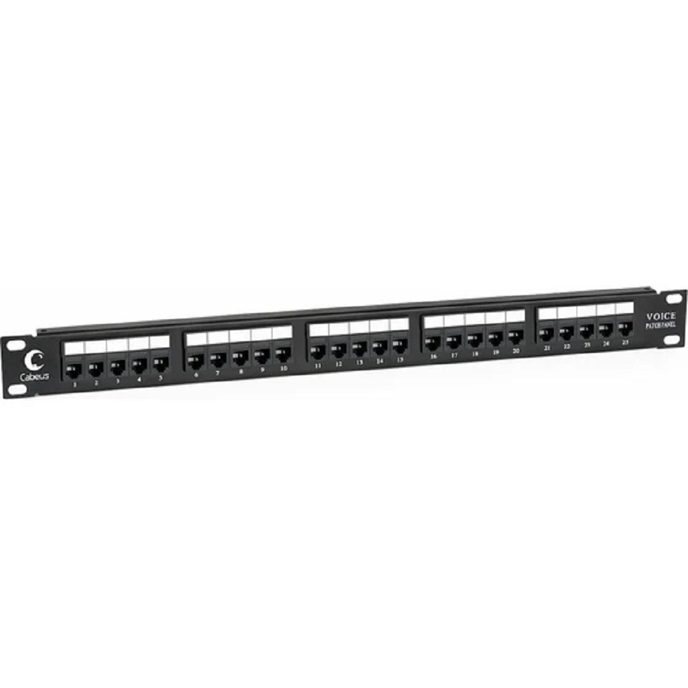Патч-панель Cabeus PL-25-TEL-Toolless, 19", 1U, 25xRJ11, телефонная