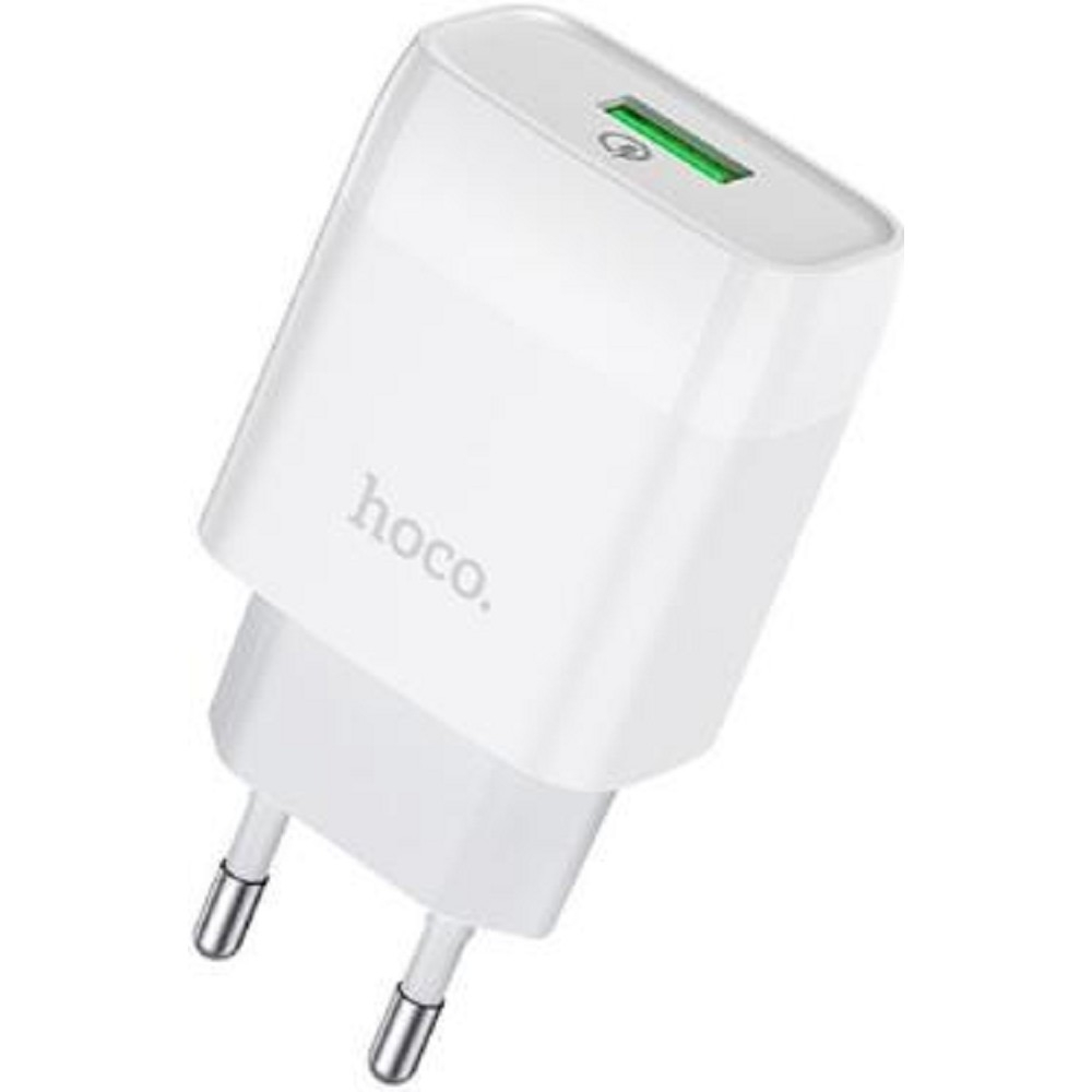 HOCO Зарядное устройство Hoco 18Вт, 3А, QC3.0, 1xUSB + кабель USB/Type-C, CS12A, белый, блистер