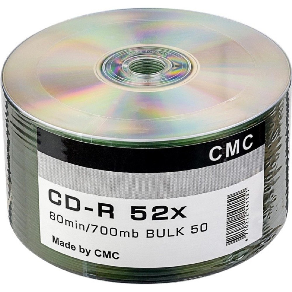 Диски CD-R CMC CMCCDRB50, 700 МБ, 52x, Bulk, 50 шт.