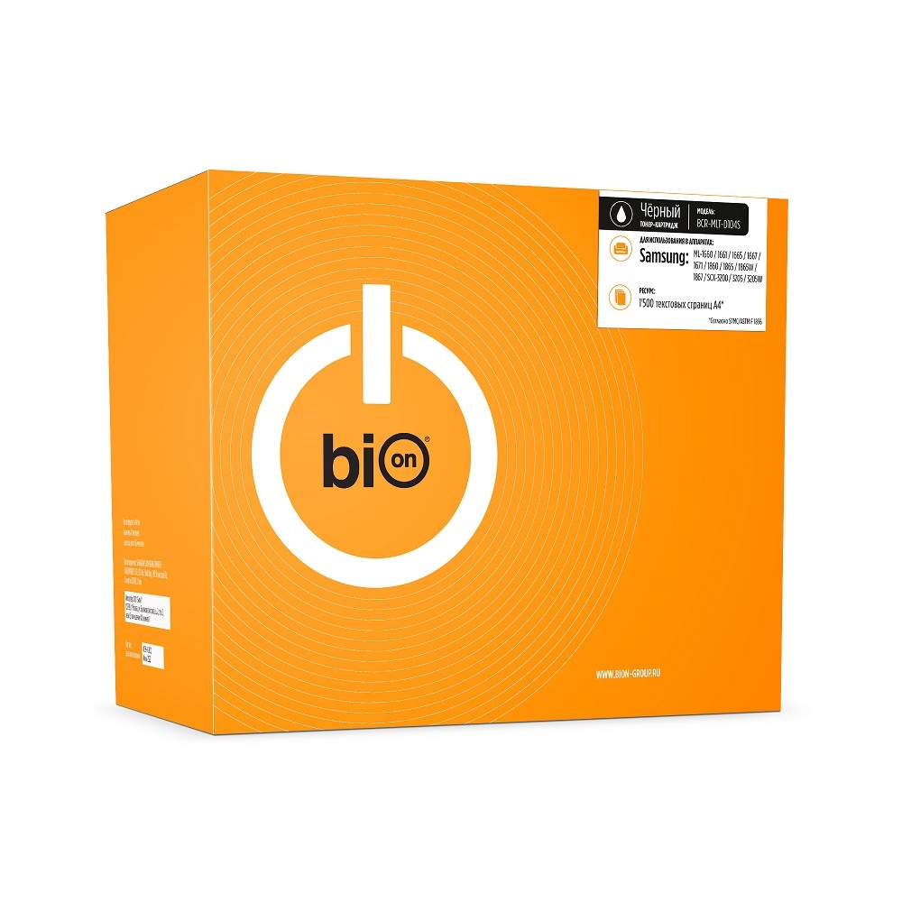 Картридж Bion BCR-MLT-D104S, черный, для Samsung ML-1660, 1500 стр.