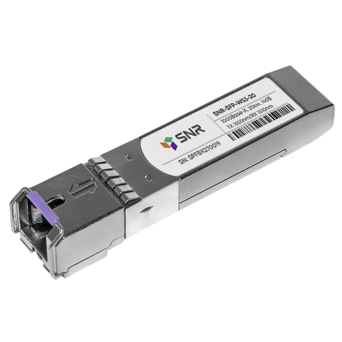 Модуль SFP SNR SNR-SFP-W53-20-I, 1.25G, 20км, 1550нм, индустр.