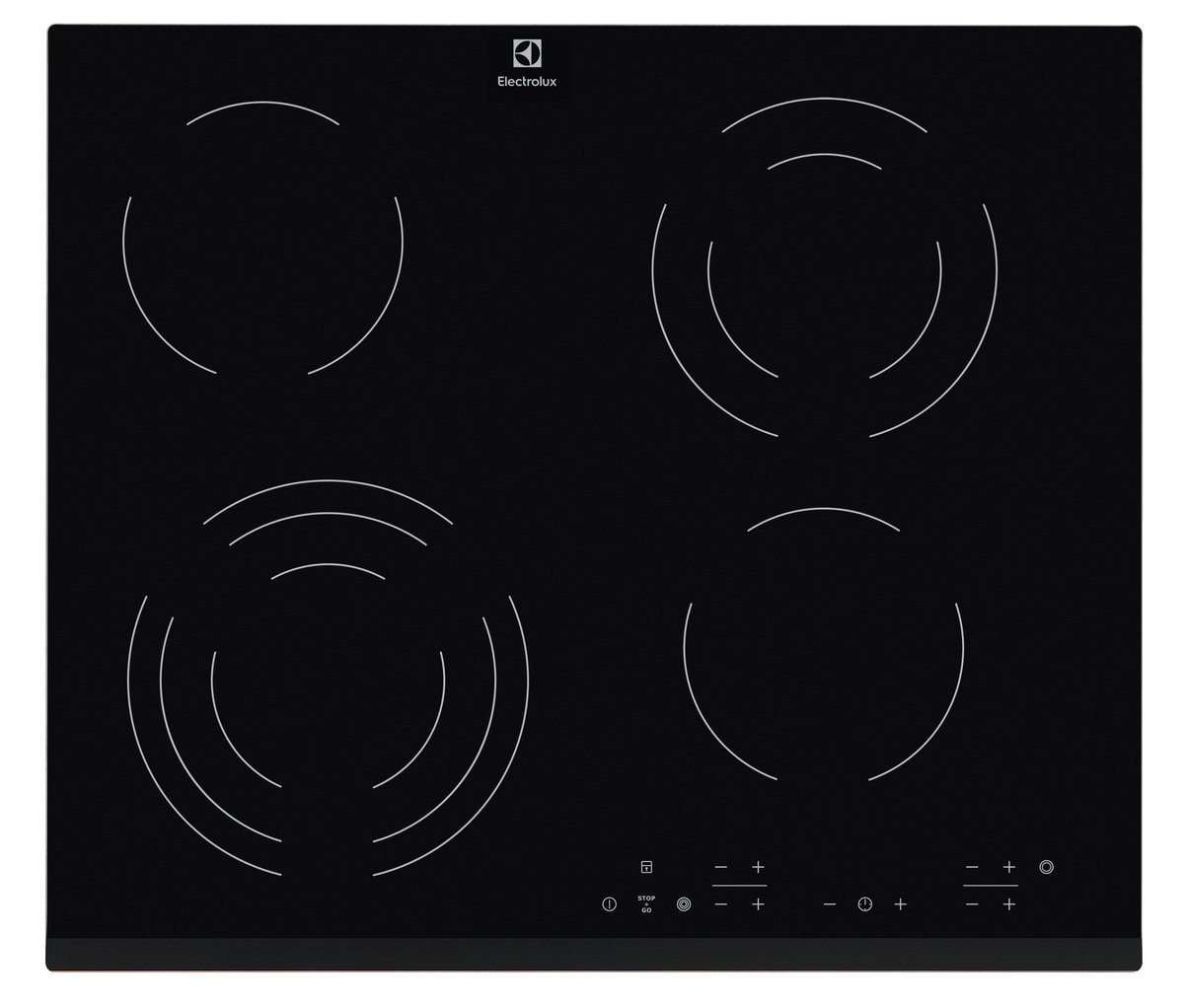 Варочная поверхность Electrolux EHF6343FOK, стеклокерамика, 4 зоны, 6400 Вт, 60 см