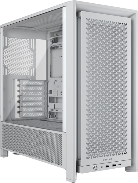 Корпус Corsair Frame 4000D, Midi-Tower, E-ATX/ATX, TG, белый, без БП