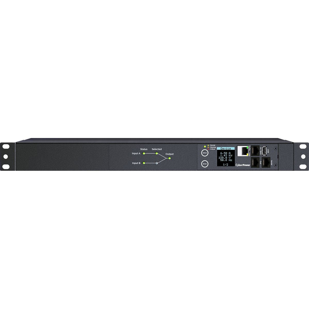 PDU CyberPower PDU44005, Switched ATS, 1U, IEC C19×2/C13×8