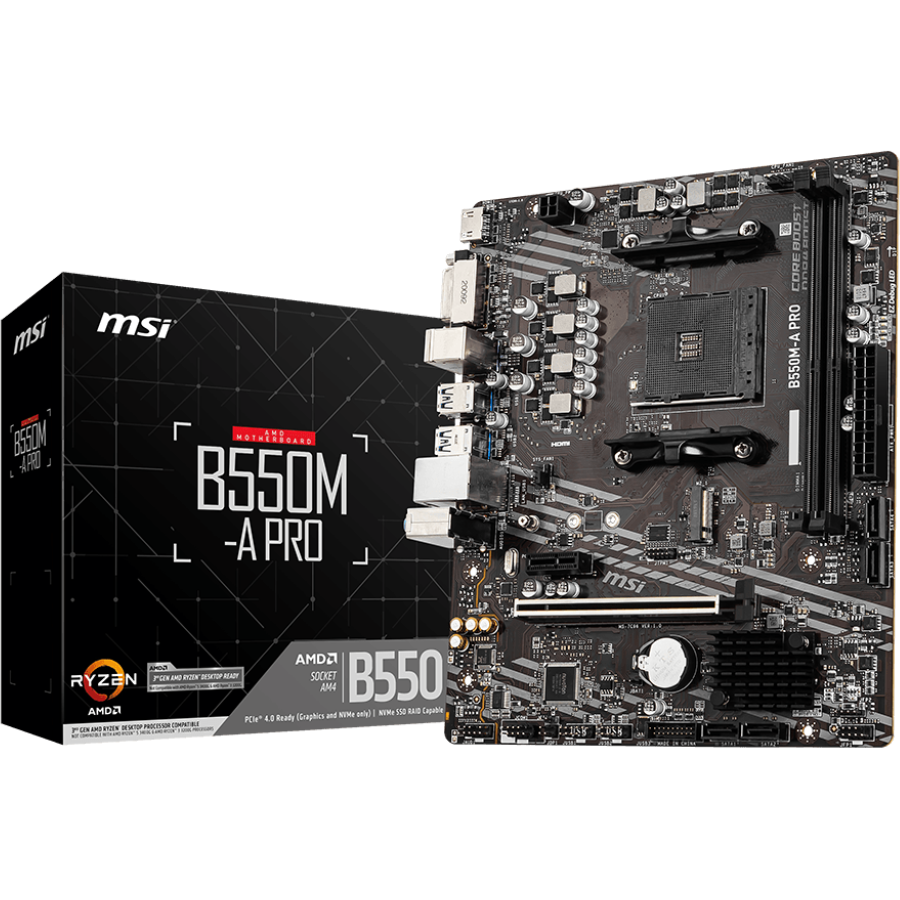 Материнская плата MSI B550M-A PRO, AM4, DDR4, mATX
