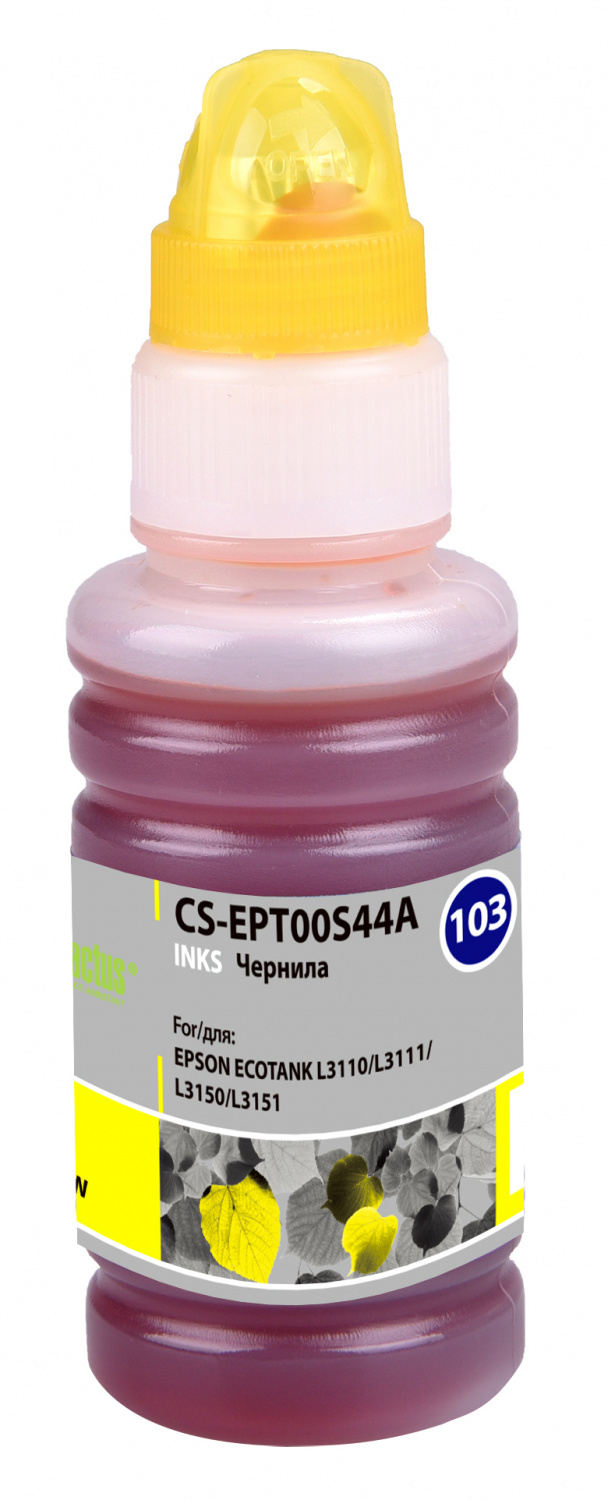 Чернила Cactus CS-EPT00S44A 103Y, жёлтые, 70 мл, для Epson EcoTank