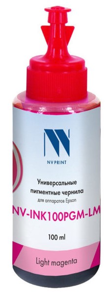 Чернила NV Print NV-INK100PGM-LM, пигментные, Light Magenta, 100 мл