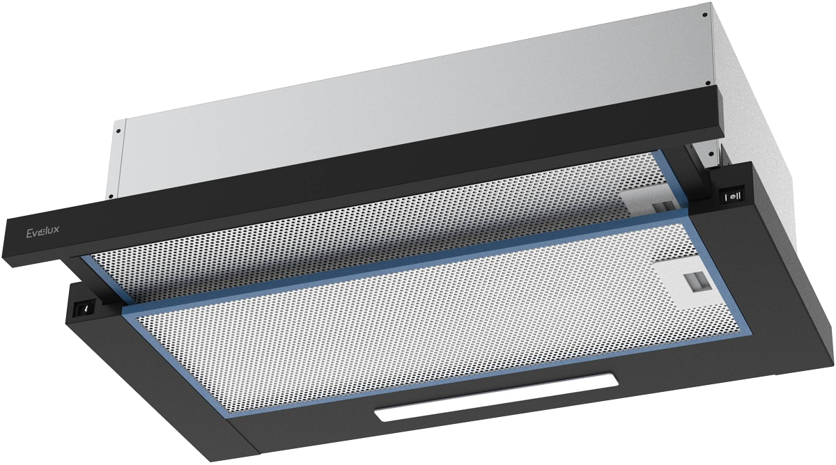 Вытяжка EVELUX Tel 60 B, 60см, 670м³/ч, LED, черная