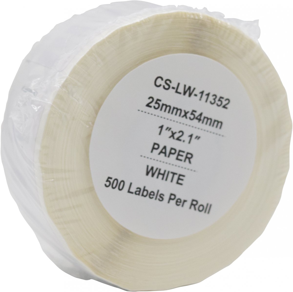 Этикетки Cactus CS-LW-11352, 54×25 мм, черный на белом, 500 шт/рулон