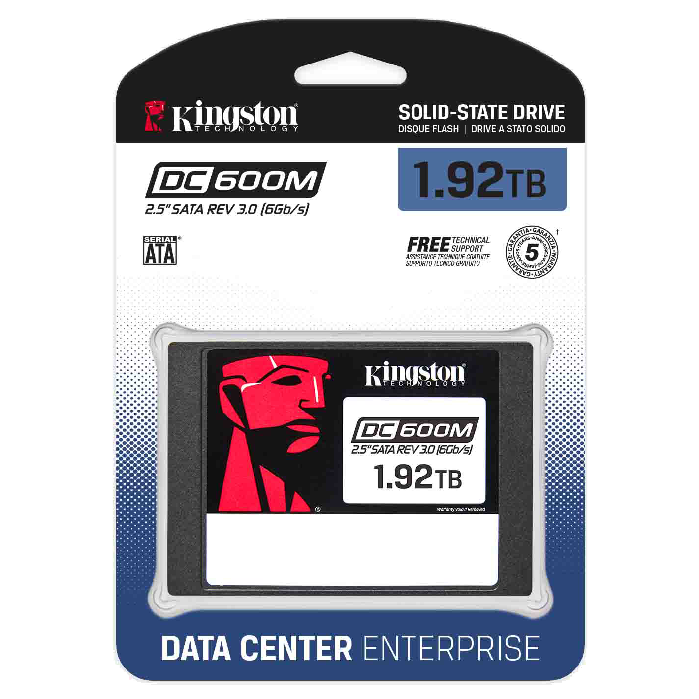 Накопитель Kingston SEDC600M/1920G, 1.92TB, 2.5" SATA III, 3D TLC, 560/530 МБ/с