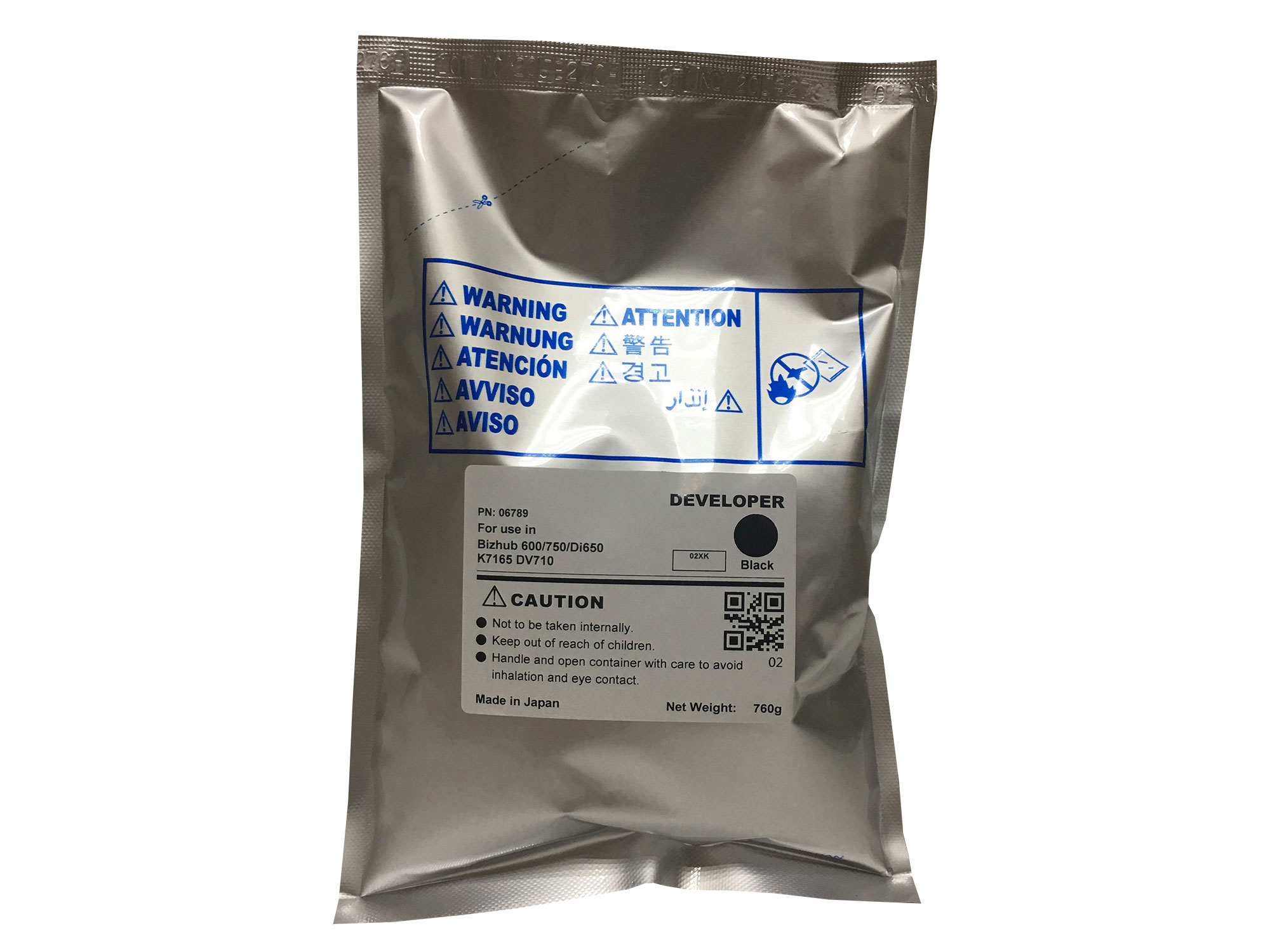 Девелопер CET CET6789, DV710, для Konica Minolta Bizhub 600/750/601/751, 760г, 250000 стр.