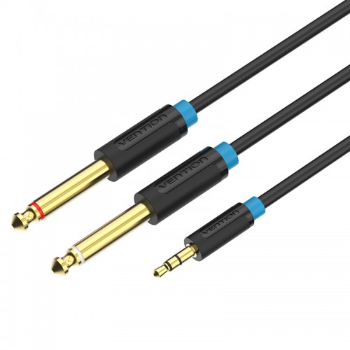 Кабель Vention BACBF, Jack 3.5mm → 2×Jack 6.35mm, 1м