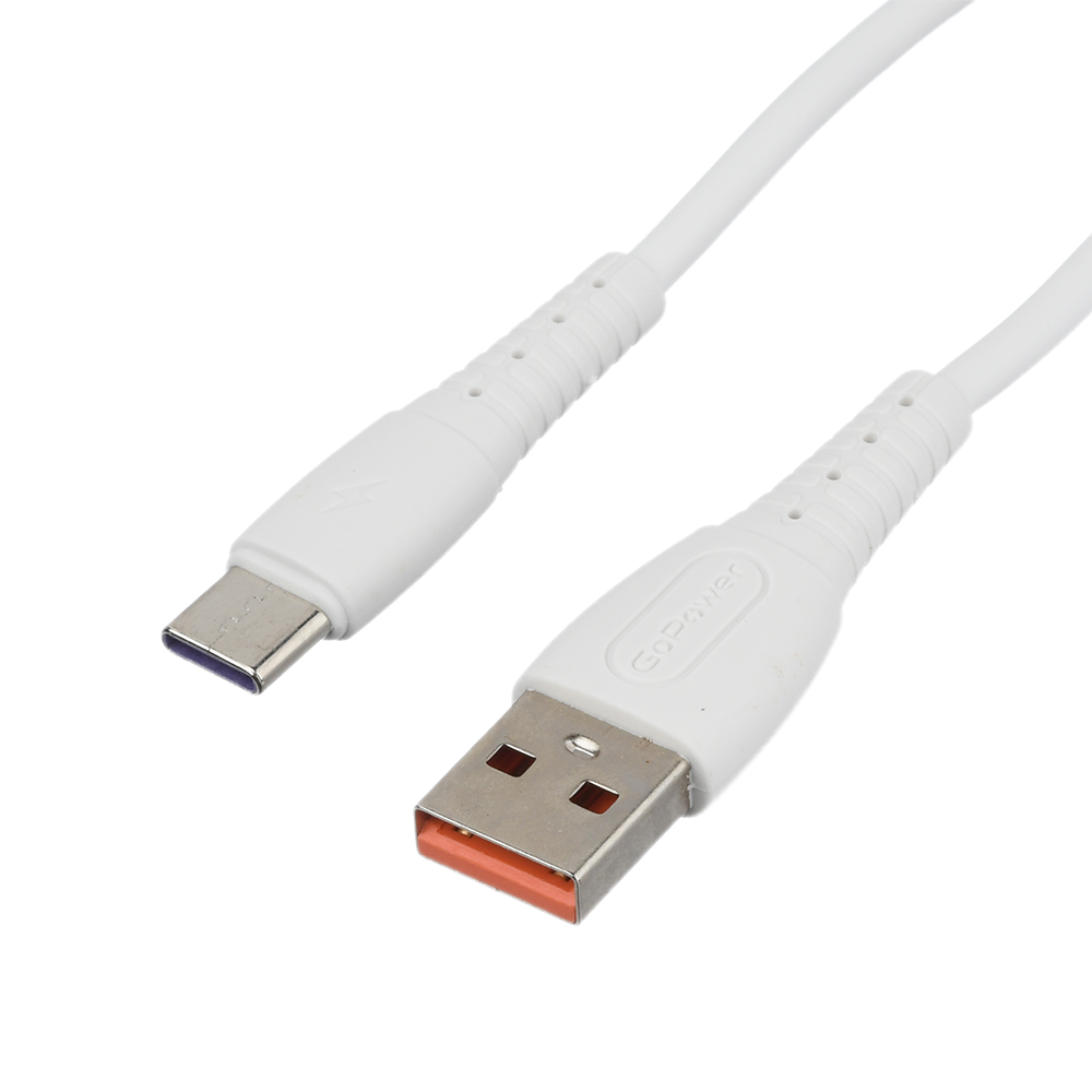 Кабель GoPower GP07T USB Type-A (m) — Type-C (m), 1 м, 2.4 А, силикон