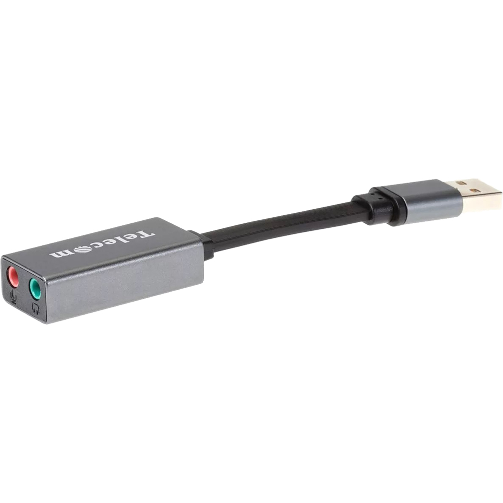 Адаптер Telecom TA313U, USB 2.0 Type-C — 2×mini jack 3.5 мм, 0.1 м
