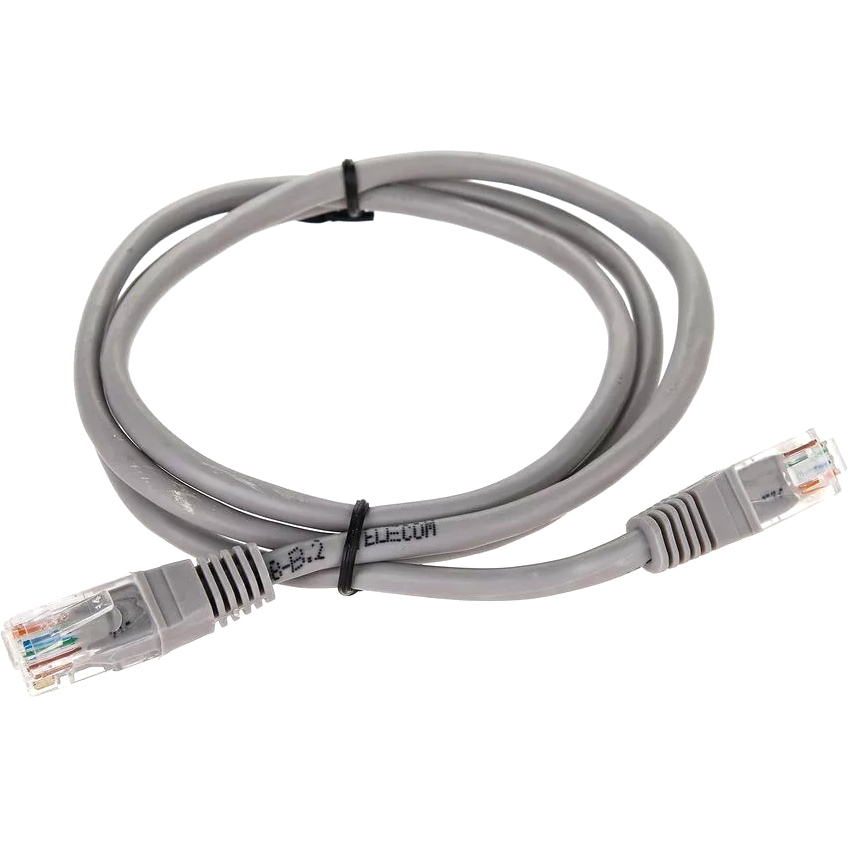 Патч-корд Telecom NA102--1M, UTP Cat.5e, 2×RJ45, 1 м, серый