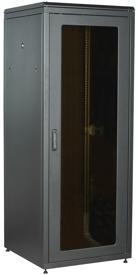 Шкаф сетевой ITK LN05-18U88-GM, 19" 18U 800×800мм, стекло/металл, черный