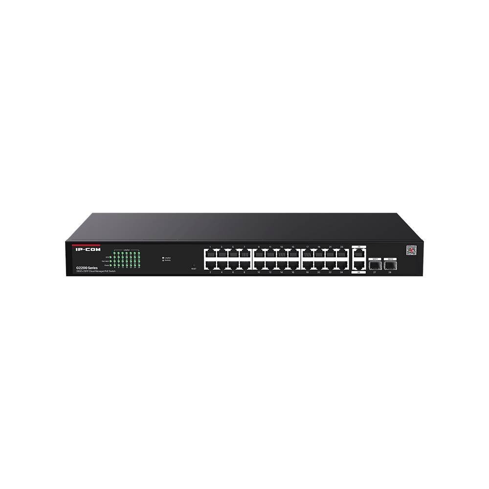 Коммутатор IP-COM G2228P-24-410W, 24×1GbE PoE, 2×SFP, PoE 370Вт