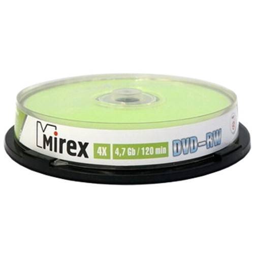 Диск DVD-RW Mirex UL130032A4L, 4.7 ГБ, 4x, 12 см, шпиндель 10 шт