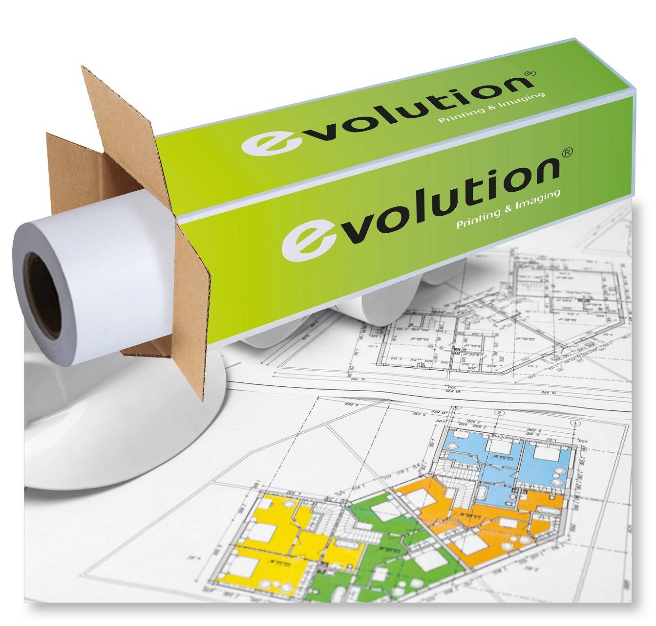 Бумага ТЕХНОЭВОЛАБ Evolution Premium Coated Paper, 90 г/м², 1,010×150 м, втулка 3"