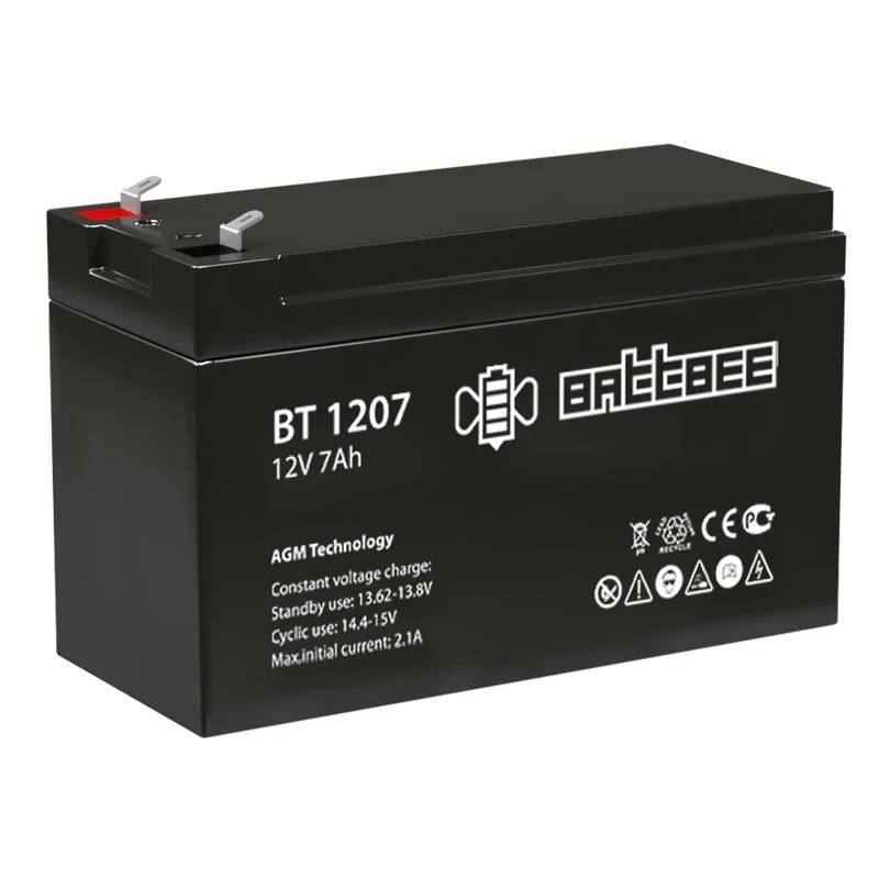 Аккумулятор BATTBEE BT 1207, 12В, 7Ач, AGM