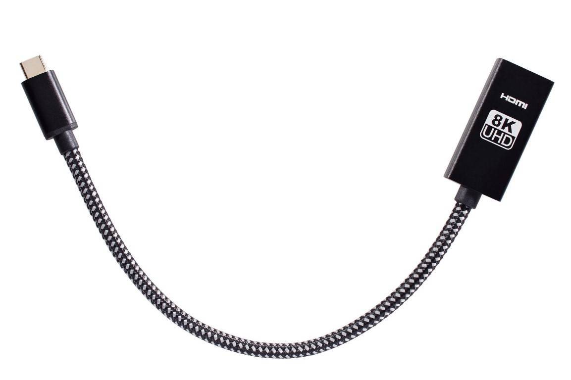 Кабель-адаптер VCOM TCC022, USB 3.1 Type-C (m) → HDMI A (f), 8K@60Hz, 0,2 м