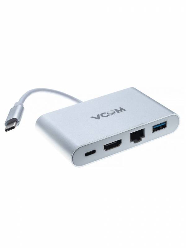 Кабель-адаптер VCOM CU455_216938, USB-C → HDMI+USB3.0+RJ45+PD