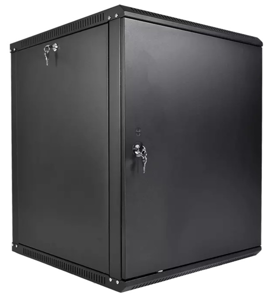 Шкаф коммутационный настенный ЦМО ШРН-Э-12.350.1-9005, 12U, 19", металлическая дверь, чёрный