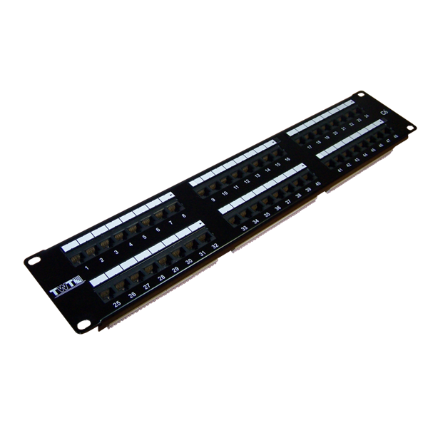 Патч-панель Lanmaster TWT-PP48UTP/6, 19", 2U, 48×RJ45, кат.6, UTP