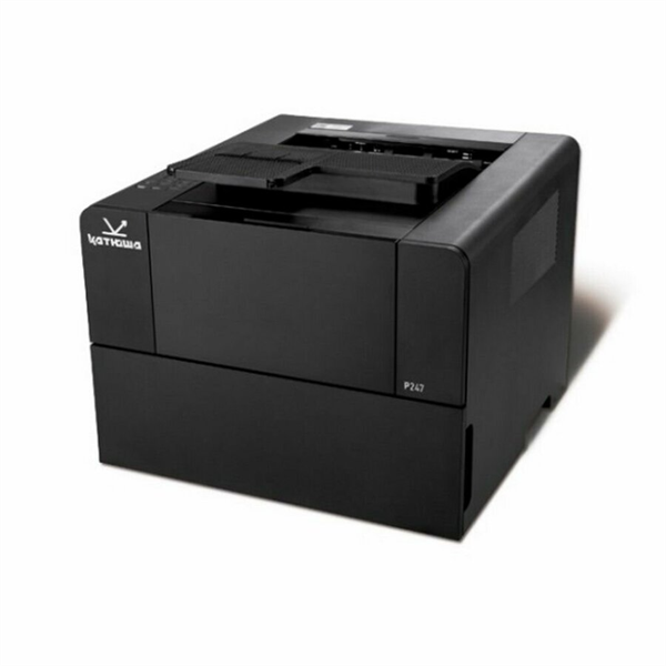 Принтер Катюша P247e,  47 стр/мин А4 Ч/Б, 1200 dpi. CPU 1 ГГц, 2 ГБ RAM, Ethernet, USB, USB-host, Wi-Fi. PS3, PCL5/6, PDF, GDI.  2,2" экран + клавиатура. Тонер 3 000 отп., 13 000 отп.