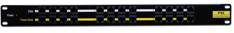 Патч-панель Lanmaster LAN-PP12-POE/A1, 19", 1U, 12×RJ45 кат.5e UTP, PoE 48 В 120 Вт