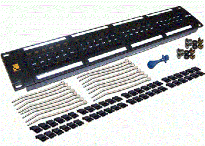 Патч-панель Lanmaster LAN-PPL48U6, 2U, 48×RJ45, кат.6, неэкранированная