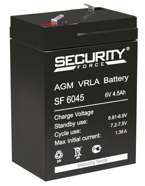 Аккумулятор Delta SF 6045, 6В, 4.5Ач