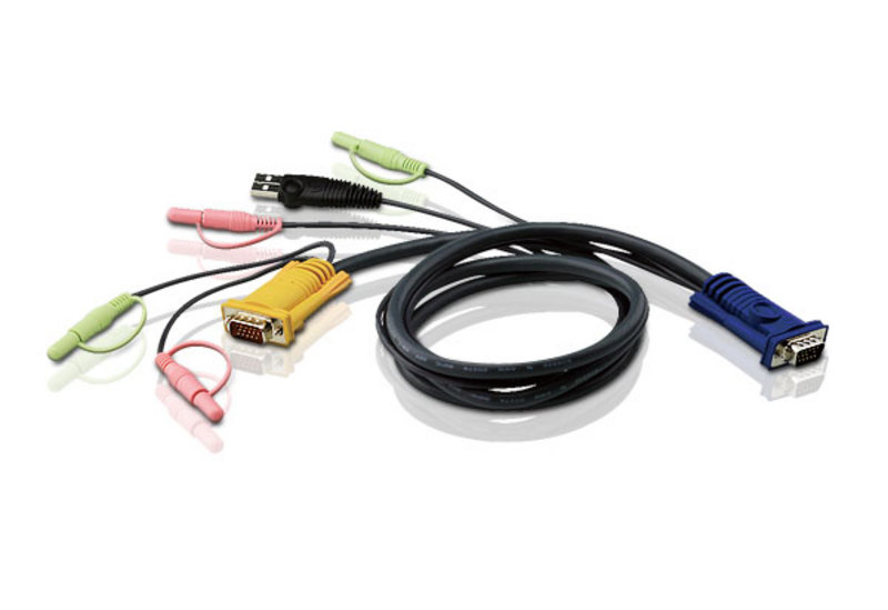 KVM-кабель ATEN 2L-5302U, USB+SPHD+D-Sub, 1.8м